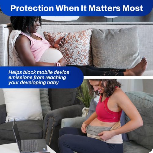 DefenderShield EMF & 5G Radiation Blocking Baby Belly Band for Pregnancy Maternity Viscose made from Bamboo/Cotton Blend (Small 2-8, US)