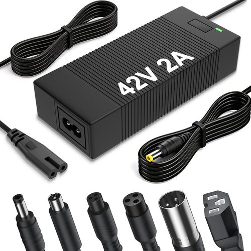 36V Lithium Battery Charger, 42V 2A Charger for Electric Scooter Hoverboard Ebike, Compatible with Gotrax,Jetson,Ninebot,Volpam,Segway, Razor,Sisigad,Hover 1 (for 36V Lithium Batteries only)