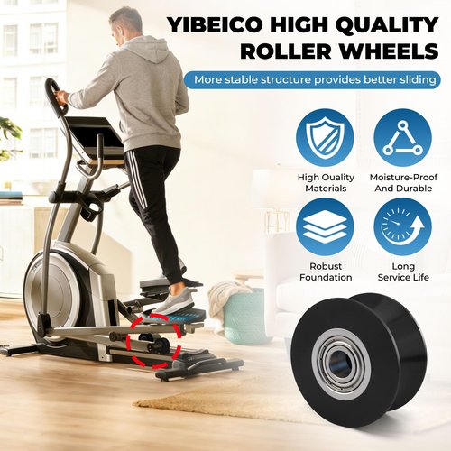 YIBEICO Upgraded Roller Wheel for 340773, Elliptical Roller Wheel for TreadLife for ProForm for NordicTrack, Quiet LongLasting Replacement Roller Wheel