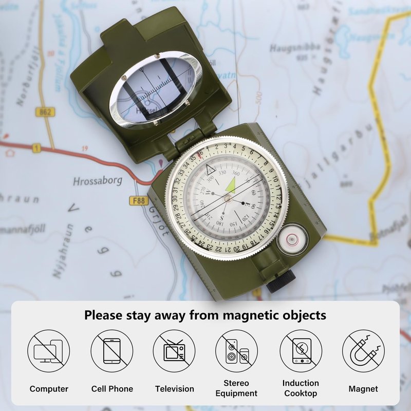 INMAKER Compass, Compass Hiking with Survival Whistle, Luminous Gift for Kids, Apply to Outdoor Survival, Camping and Navigation