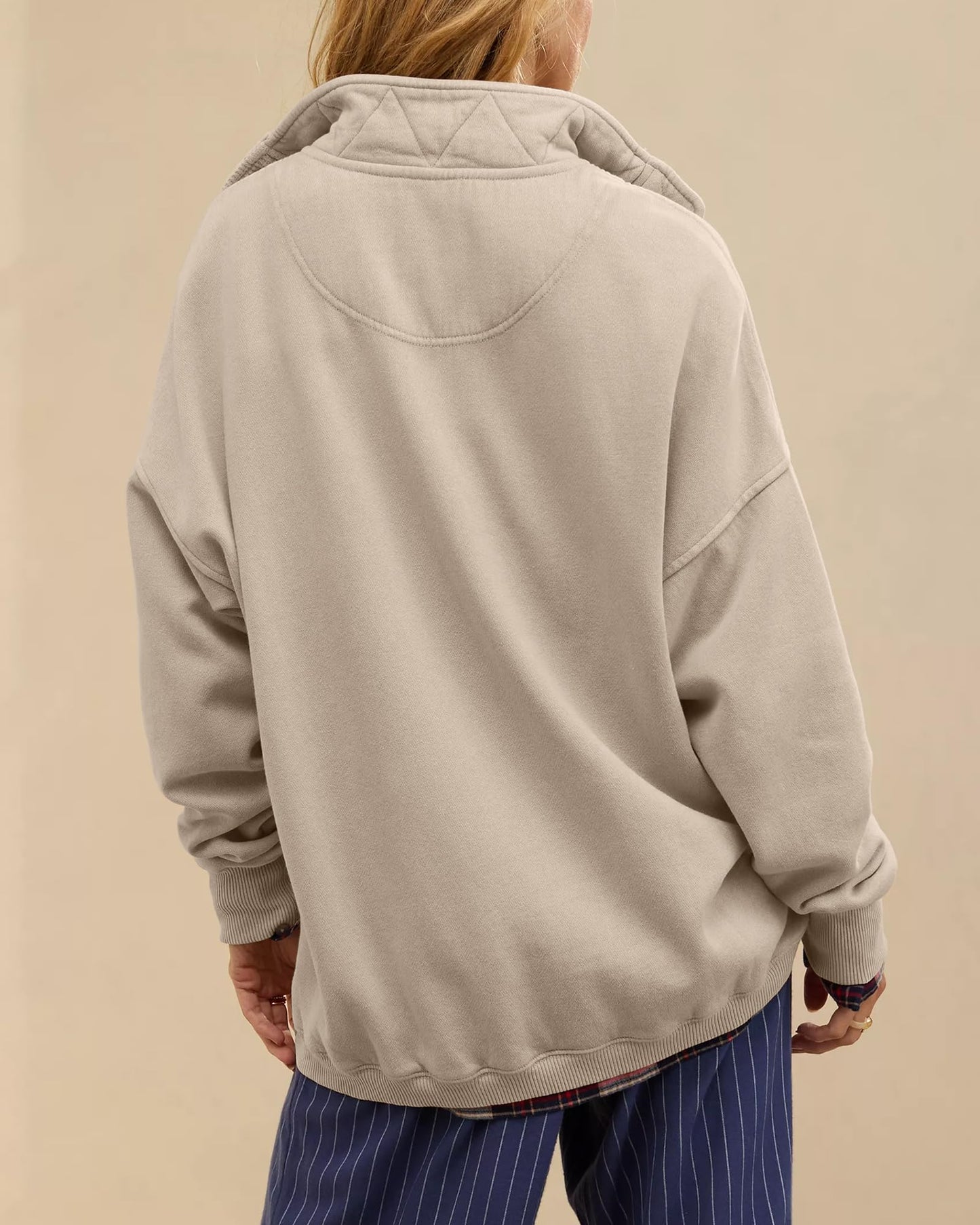 Gacaky Sweatshirt for Women Oversized Henley Neck Pullover Top Fall Outfits