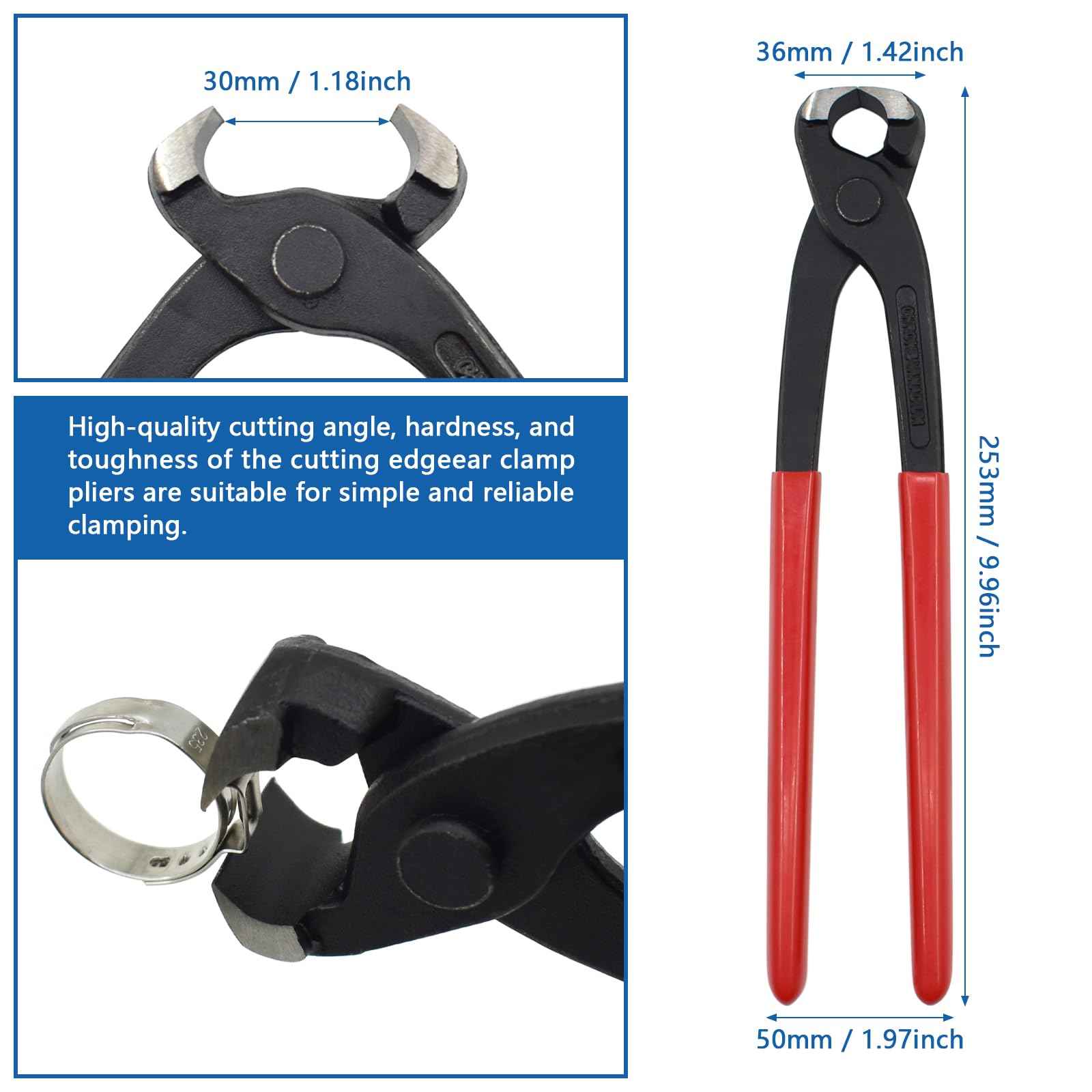 SHRJ 130pcs Pex Clamp Assortment Kit with Pliers, 304 Stainless Steel Heavy Duty PEX Cinch Crimp Rings Pinch Clamps Adjustable 1/4"- 0.92"(6-23.5mm) for PEX Tubing Pipe Fitting Connections