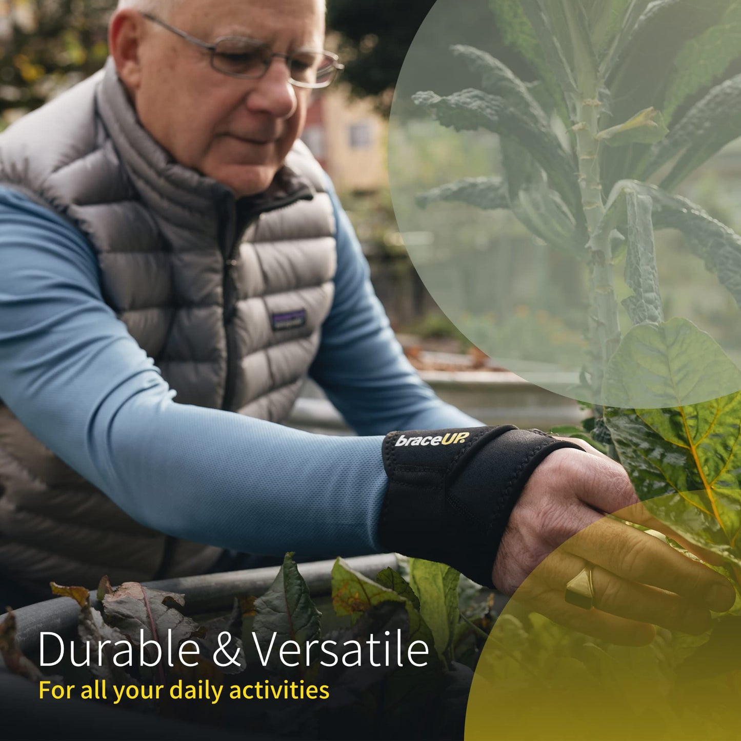 BraceUP Adjustable 2 Wrist Wraps for Men and Women - Workouts Wrist Band, Carpal Tunnel Compression Wrist Brace, Tendonitis Wrist Splint, One Size Adjustable (pack of 2)