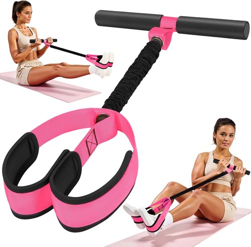 Durable Resistance Band by 2026 - Upgraded Pedal with Soft Foam Handle for Core & Leg Workouts
