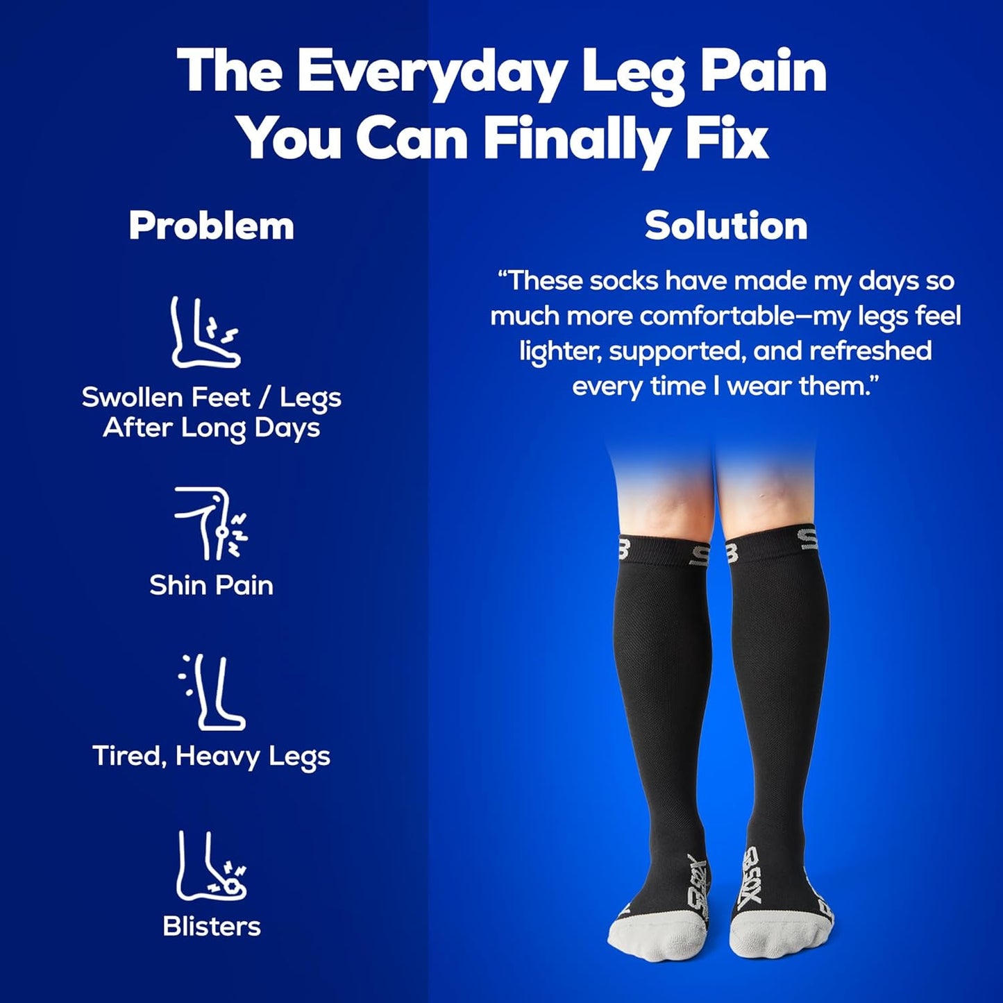 SB SOX Compression Socks - 20-30mmHg Support for Men & Women | Ideal for Travel, Sports, and Daily Comfort