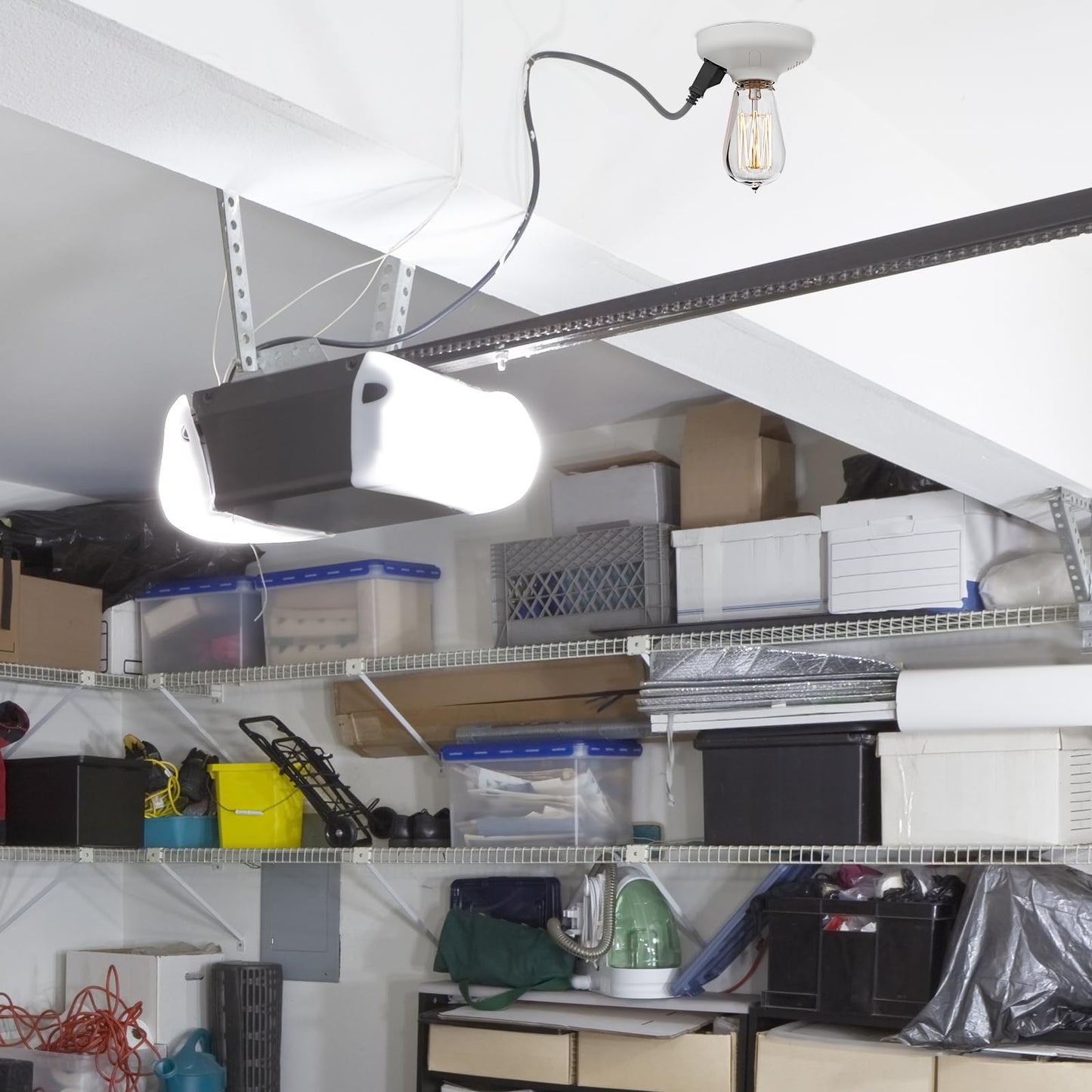 2-in-1 Light Socket Adapter with Outlet - E26/E27 Bulb to Power Outlet Converter,Grounded Plug, 3-Prong US Plug for Cameras, Projectors, Smart Devices