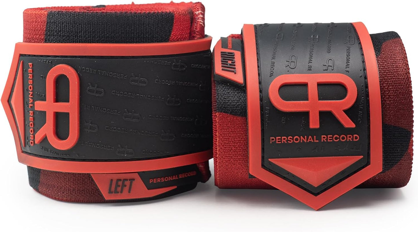 PR Personal Record Heavy Duty Wrist Wraps - Extra Wide Strap & Strong Thumb Loop for Weightlifting