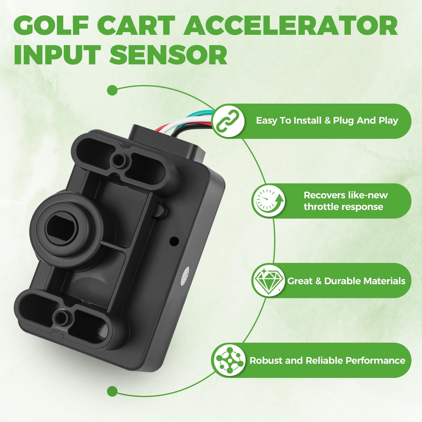 10L0L Golf Cart GCOR Accelerator Input Sensor for Club Car Precedent 2004-2009 Gas Models, Replaces OEM 103327701 102528601, Golf Cart Throttle Potentiometer