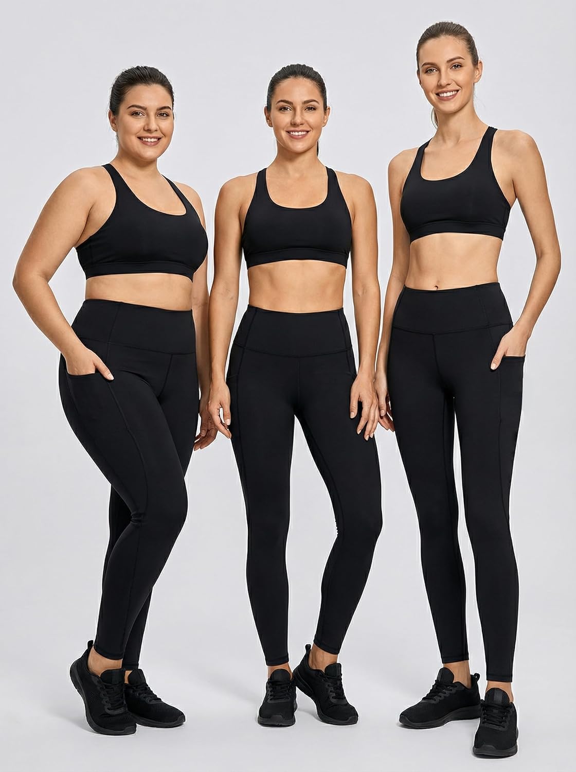 PHISOCKAT High Waist Yoga Pants - 2 Pack Tummy Control Leggings with Pockets | 4-Way Stretch Workout Gear