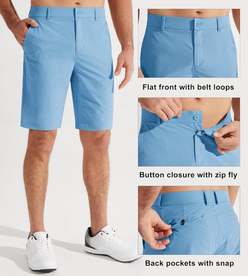 Libin Men's Golf Shorts - Lightweight Quick-Dry Casual Flat Front Hybrid Shorts | 7"/9" Sizes Available