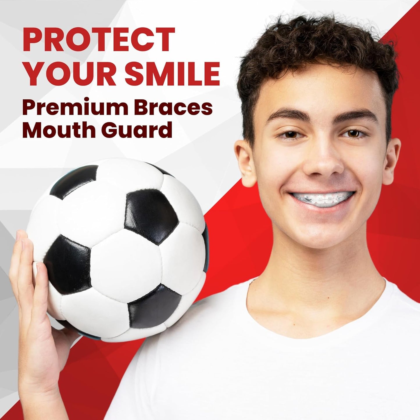 Skiennix Mouth Guard - Premium Silicone Teeth Protection for Sports | Youth & Teens (Transparent, Braces Compatible)
