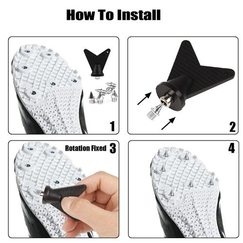 LucaSng 1/4 Inch Track and Cross Country Spikes,110pcs Replacement Spikes for Sprint Sports Short Running Shoes,Stainless Steel Golf Shoe Spikes with Wrench(Silver)