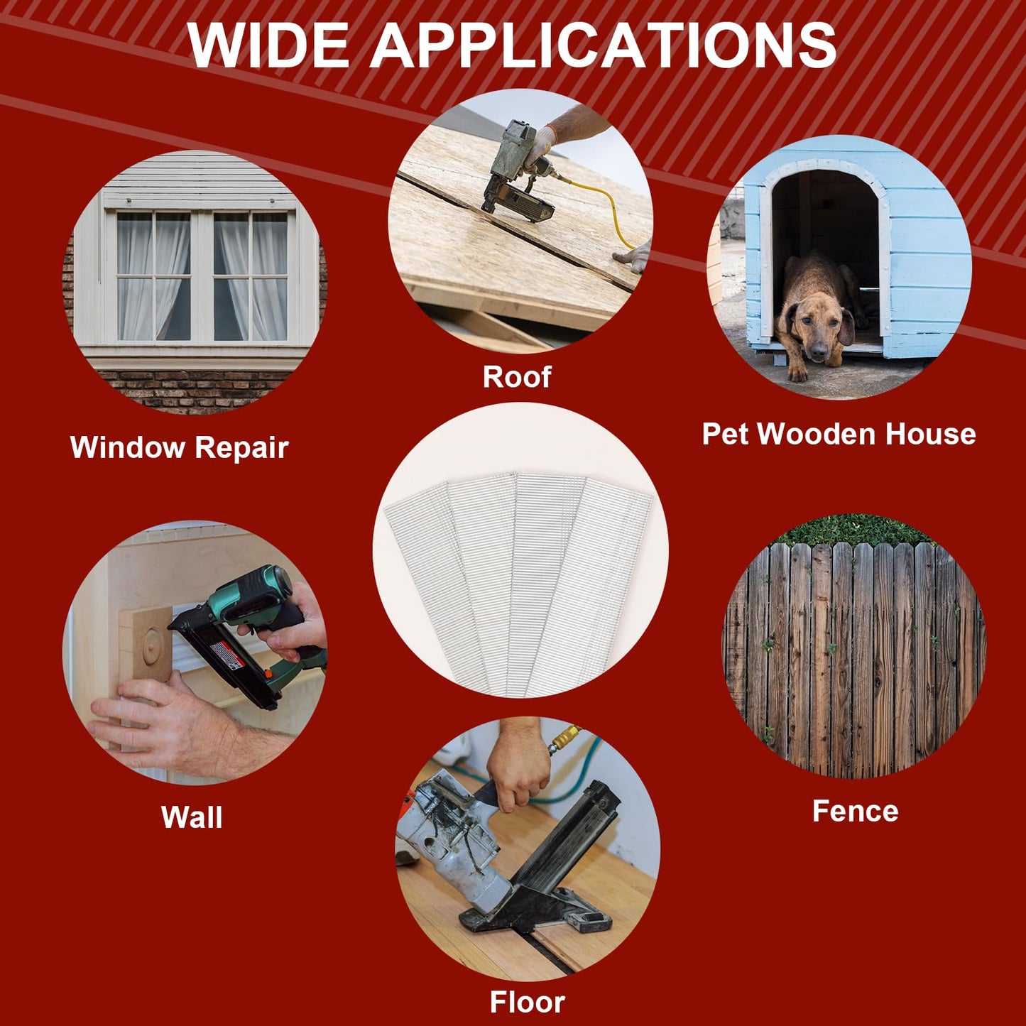 DEWBIN 18 Gauge Brad Nails, 6000 Counts 1-1/4-inch 18 GA Brad Nails, Galvanized Nails for Nail Gun, Finishing Nail Gun Nails for Pneumatic, Electric Brad Nailer Gun