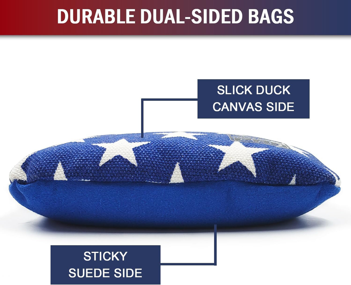 Professional Cornhole Bags Set of 8 - Dual Sided Slick & Stick Design for Regulation Play