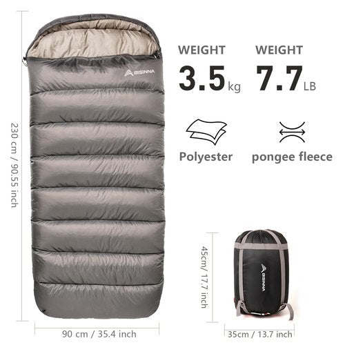 BISINNA 0 Degree Sleeping Bag XL for Adults Cold Weather Sleeping Bags Winter Big and Tall Large Sleeping Bags Zero Degree Camping