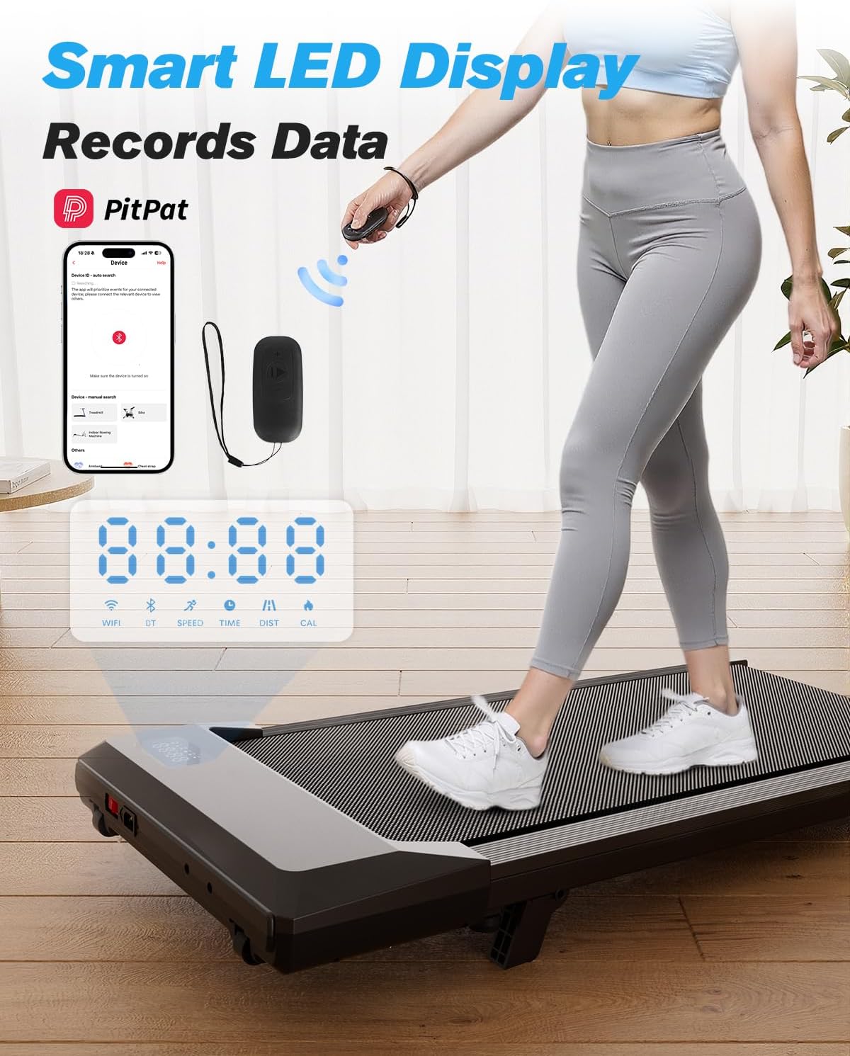 SupeRun Walking Pad - 3 in 1 Portable Under Desk Treadmill with Remote Control & LED Display | 300 Lbs Capacity