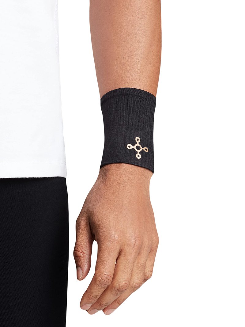 Tommie Copper Core Compression Wrist Sleeve, Unisex, Men & Women, Sweat Wicking Breathable Wrist Sleeve for Muscle, Tendon & Joint Support - Black - Medium