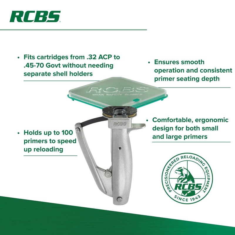 RCBS 90201 Universal Hand Priming Tool , Green
