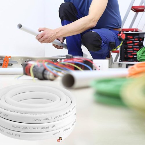 Marine Grade 6 AWG Duplex Wire - 50ft Tinned Copper Electrical Cable for Boats & RVs
