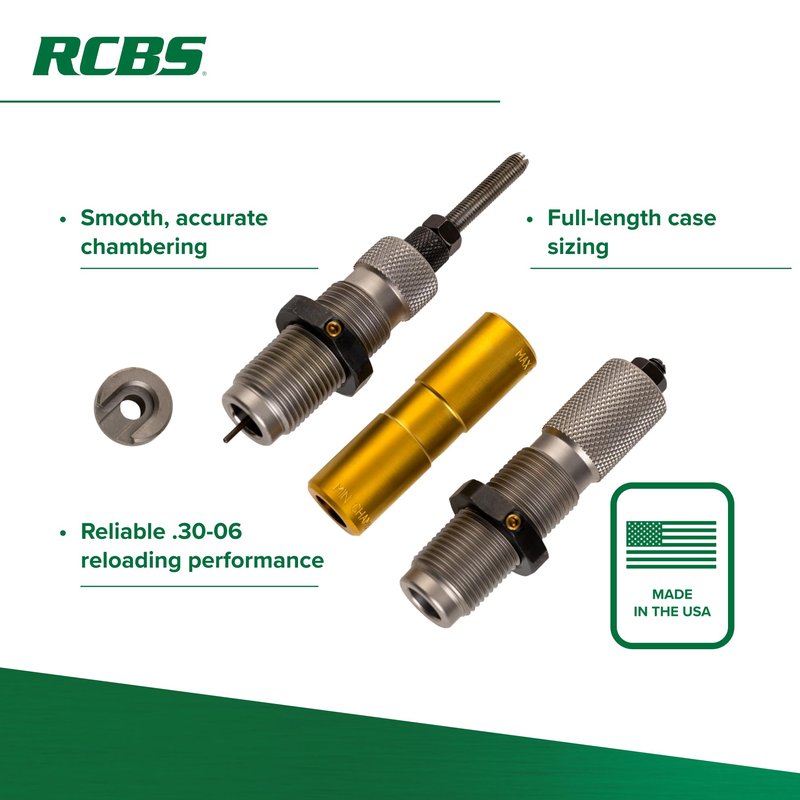 RCBS Supreme Die Set for .30-06 Springfield - Superior Performance for Reloaders with a Shell Holder and Chamber Case Length Gauge