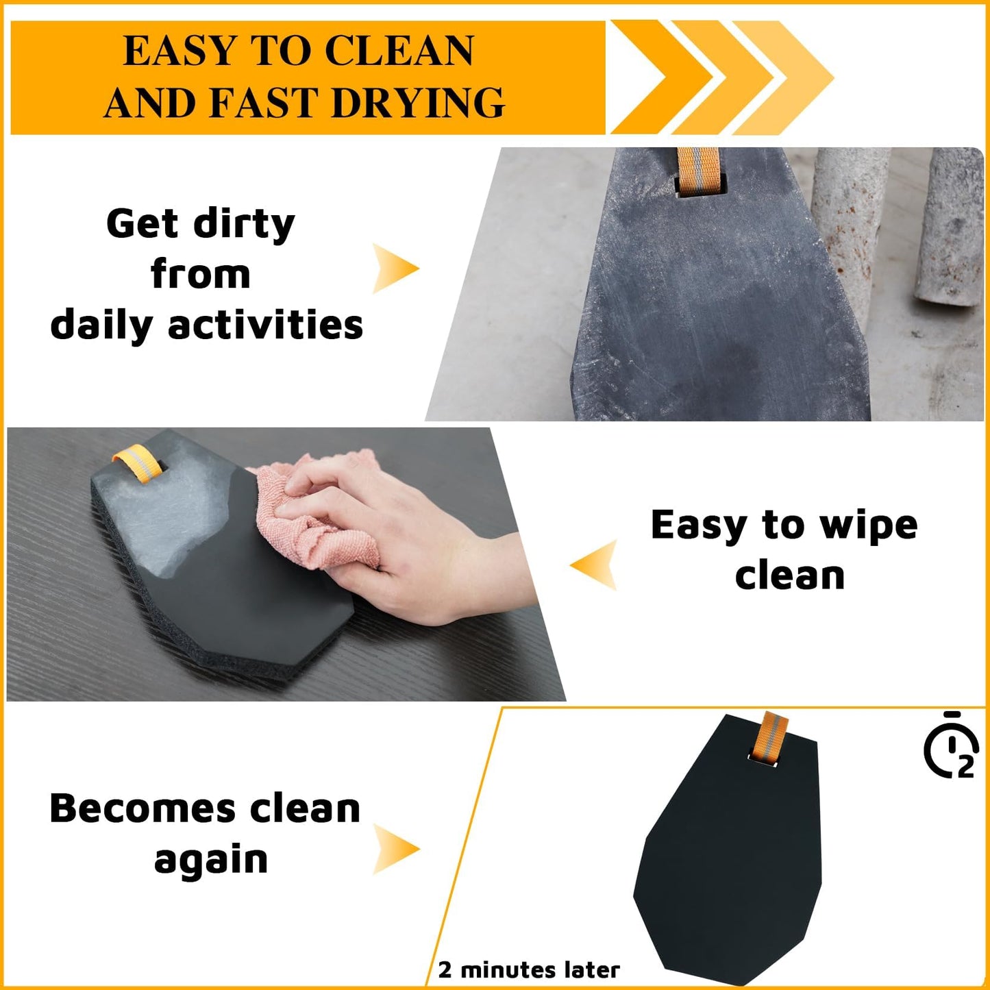 MELOTOUGH Mini Kneeling Pad Portable 1 Inch Thick NBR Foam Kneeling Pads for Work Construction, Plumbers, Mechanics, Electricians (Orange/Black)