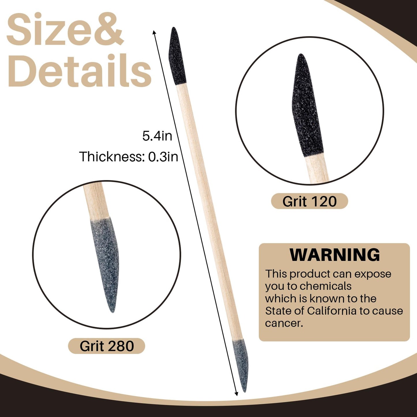 Wonderjune 40 Pcs Model Sanding Sticks Set Include 10 Polishing Sticks Assorted 30 Double End Matchsticks Fine Detailing Sanding Twigs Coded Abrasive Tools for Tight Spaces Models(Double Angle)