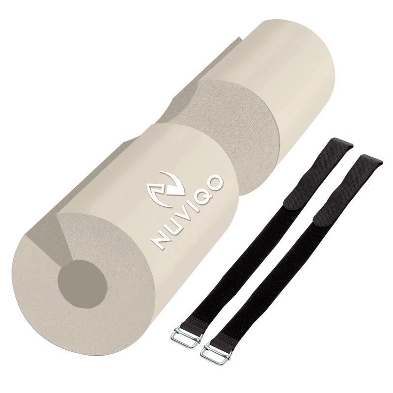 Barbell Pad Squat Pad for Lunges and Squats - Hip Thrust Pad for Standard and Olympic Bars - Provides Cushion to Neck and Shoulders While Training (PEARL WHITE)