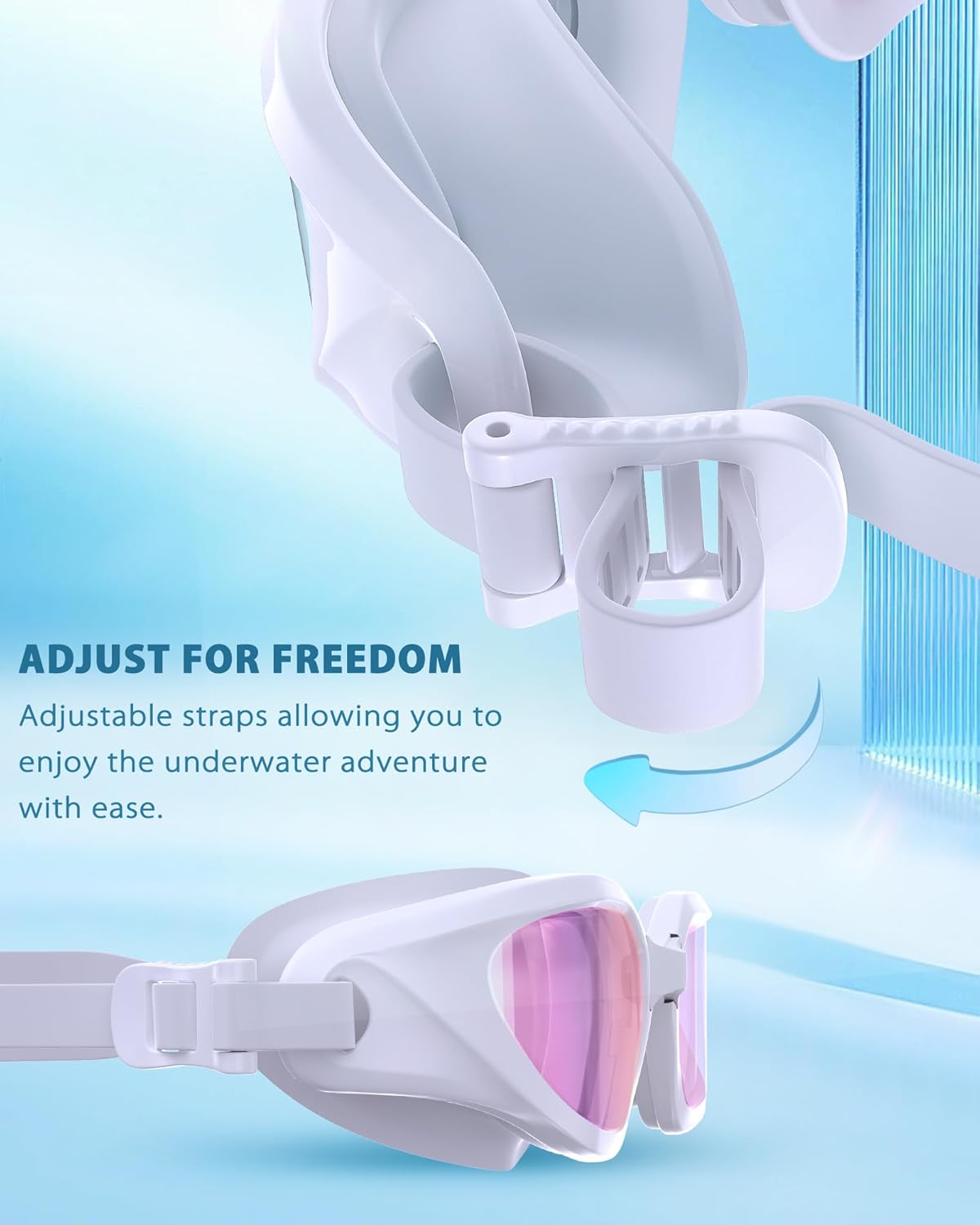 Skiennix Swim Goggles - Upgraded Anti-Fog, UV Protection, No Leakage | Wide View for Adults & Youth