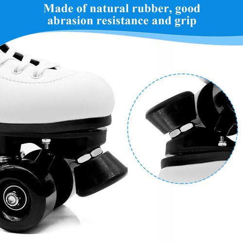 Sumind 2 Pieces Roller Skate Toe Stoppers 82A Rubber Skate Stoppers Plugs with Screws PU Rubber Roller Skating Brake PU Toe Stops Replacement Wheels Accessories for Double-Row Rolling Skating, Black