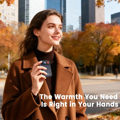 Hand Warmers Rechargeable 2 Pack - Electric Rechargeable Magnetic Hand Warmer with LED Display, 4 Heat Levels, Lanyards, USB, Gift for Men Women Kid, for Golf/Skiing/Camping/Hunting Essentials