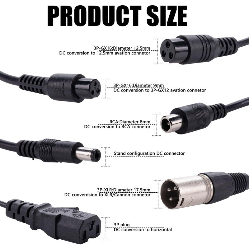 42V 2A Fast Scooter Charger Universal 7-in-1 Plug Replacement Charger Suitable for 36V 10S Lithium-Ion Battery Devices - Compatible with Razor, Voyage, Gotrax, Ninebot, Jetson