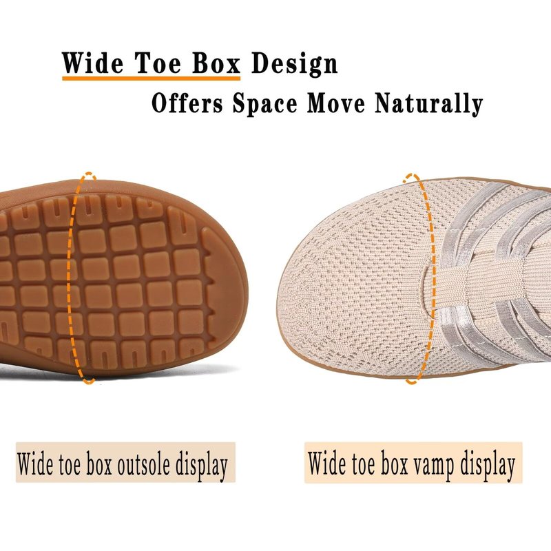 DEXJEWU Women's Minimalist Barefoot Walking Shoes Wide Toe Box Flats Lightweight Casual Gym Athletic Sneakers, 006 Camel, 8