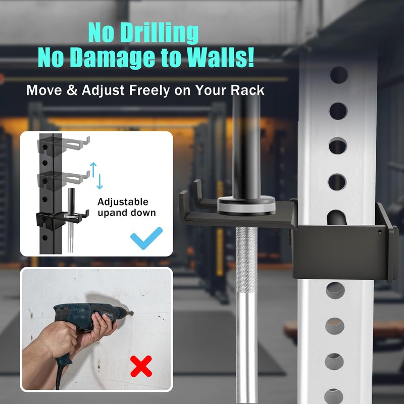Olympic Barbell Holder for 3x3inch Power Racks (down)