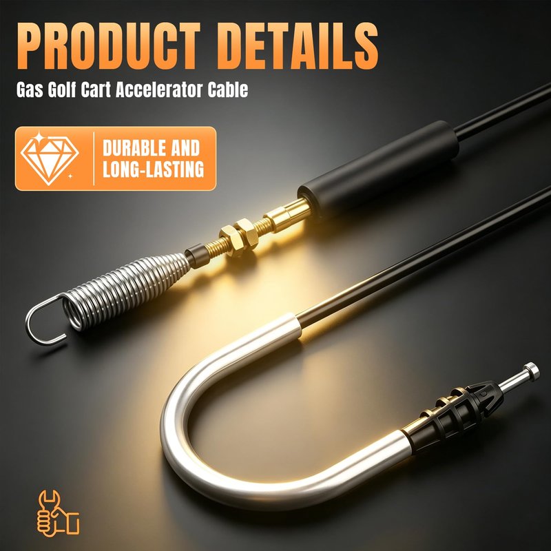 Valorup Compatible with EZGO TXT Gas Golf Cart Accelerator Cable-Fits for 2010 & Newer Models