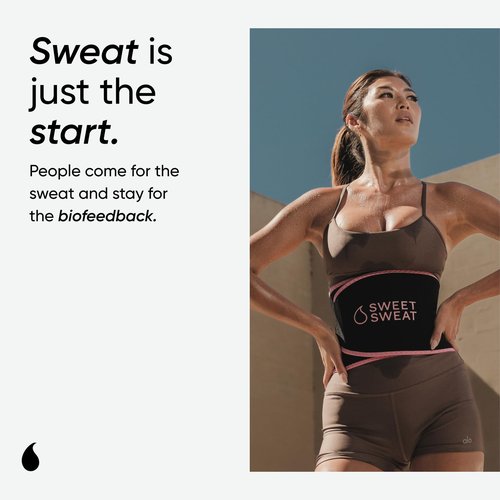 Sports Research Sweet Sweat Waist Trimmer (Core Series) - Premium Sweat Enhancing Fitness Band for Women & Men - Adjustable Fit · Latex-Free Neoprene - Pink Logo, Medium