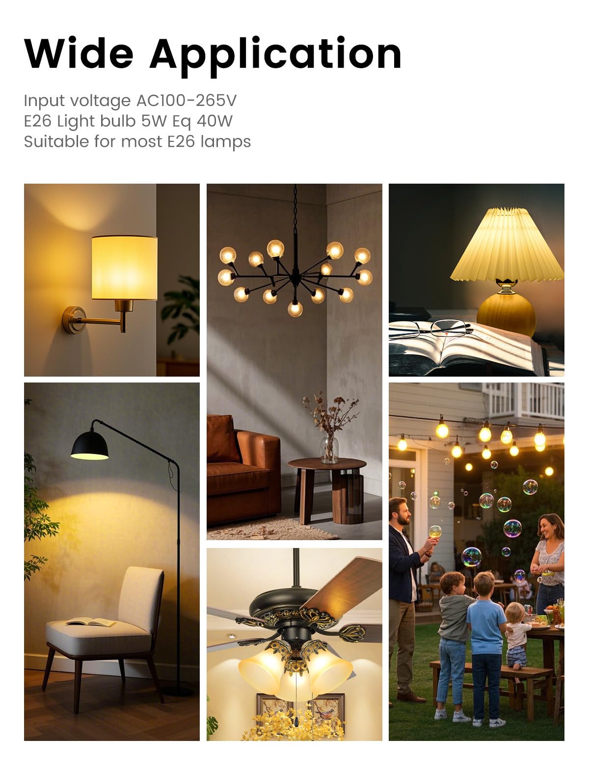 G45 LED Light Bulbs with E26 Base | 2700K Warm Soft White, Full Spectrum | 5W Eq 40W Appliance Bulbs for Refrigerator, Table Lamps, Home, Plants, Freezers & Chandelier (2 Warm White Bulbs)