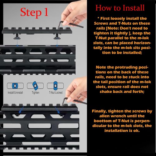 Gotical 11 Slots Rail Compatible with M LOK Handguard Eleven Slots Rail Picatinny Rail (2 Pieces 11 Slot in Dark-Earth Color)