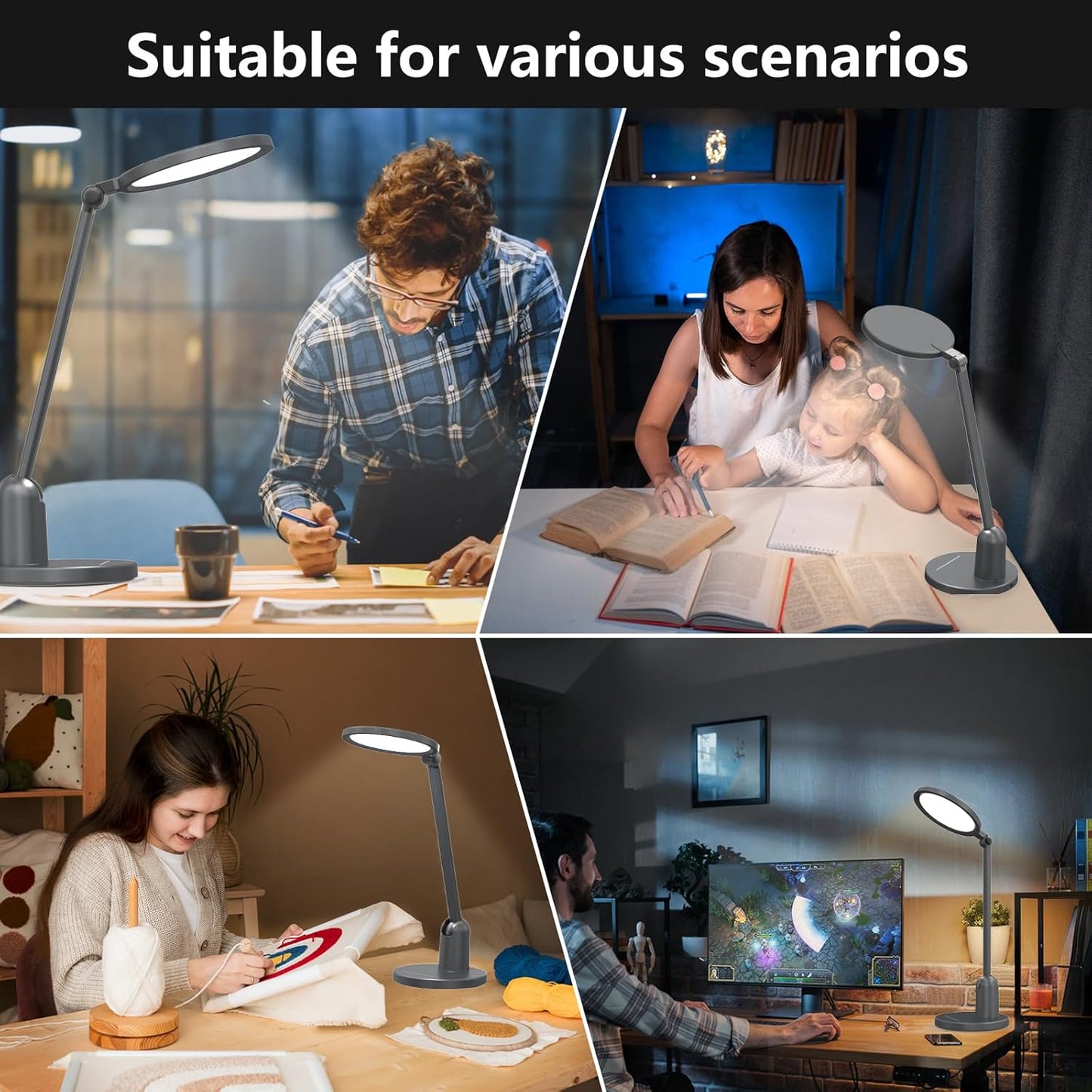 Ultra Bright Dimmable Desk Lamp for Home Office - 1000LM Eye-Caring Light with Timer & Adjustable 3000K-6000K