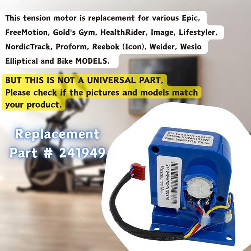 Repalcement for Nordictrack Elliptical Resistance Motor Brake Tensioner Part # 241949 6V Tension Motor