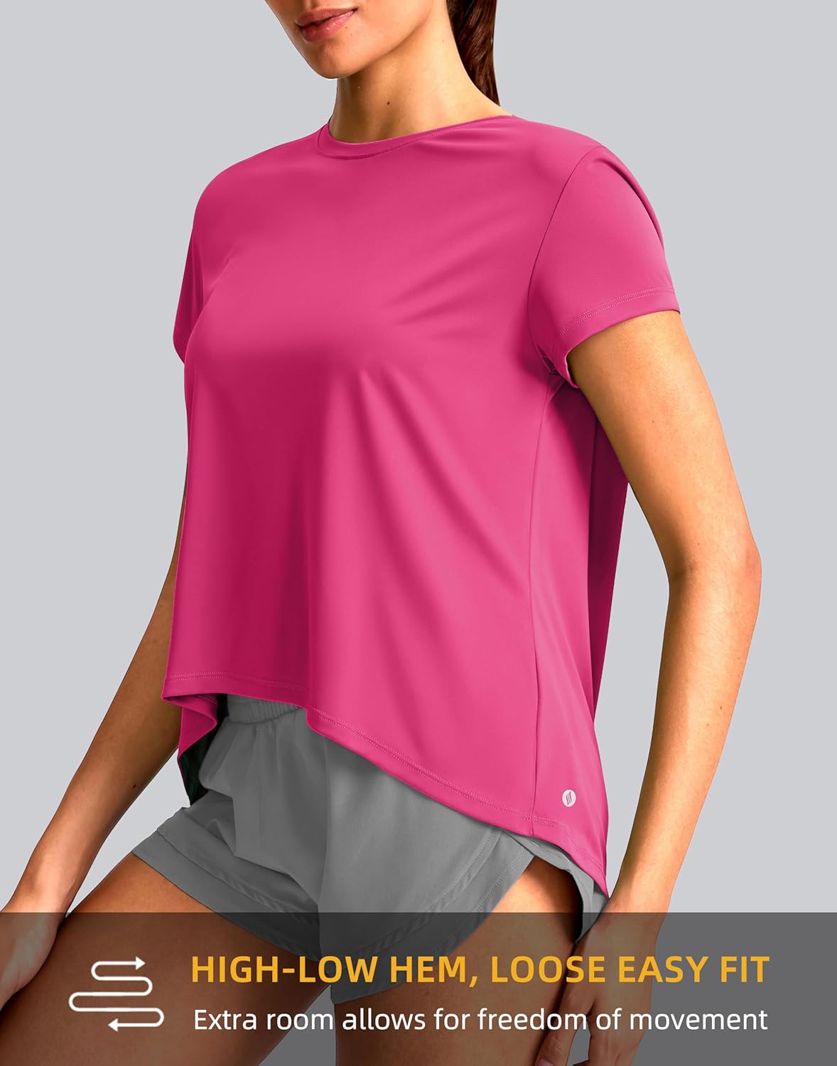 SANTINY Women's Short Sleeve Workout Tops - Breathable Yoga T-Shirts for Sun Protection | Athletic Fit
