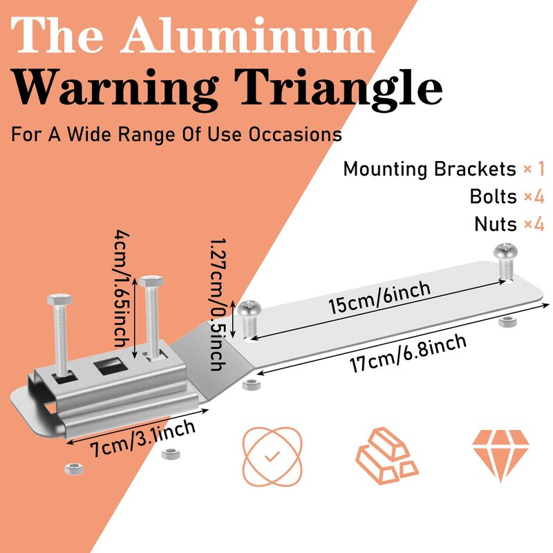 1 Set Slow Moving Vehicle Sign with Mounting Bracket 14 x 16 Inch Slow Moving Vehicle Triangle Sign Aluminum Warning Triangles for Vehicles Golf Cart Tractor Outdoor Accessories
