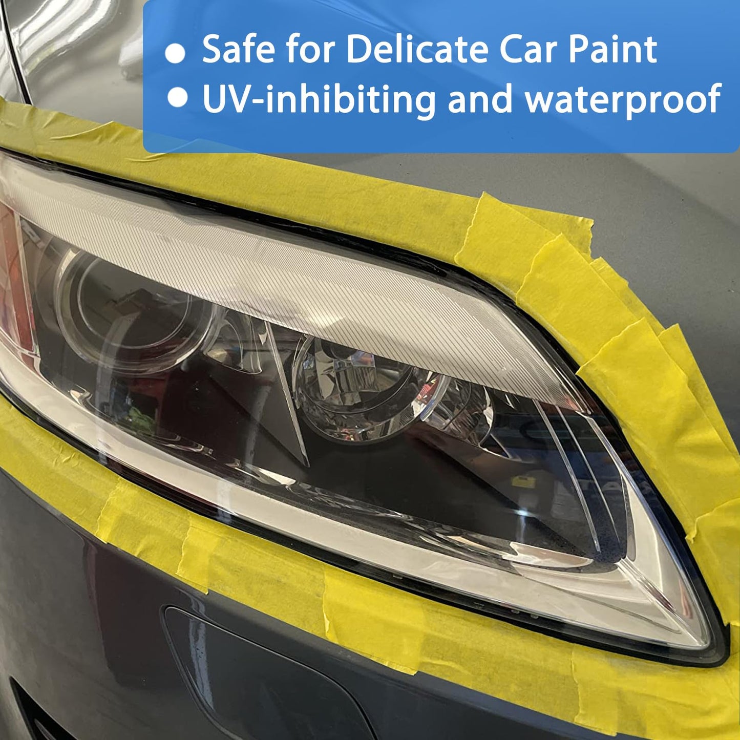 G GEYYANG Yellow Painters Tape, Automotive Masking Tape - Yellow Masking Tape for Walls Painting, DIY Crafting, Labeling, Art, Car - 1 Inch x 55 Yards x 5 Rolls