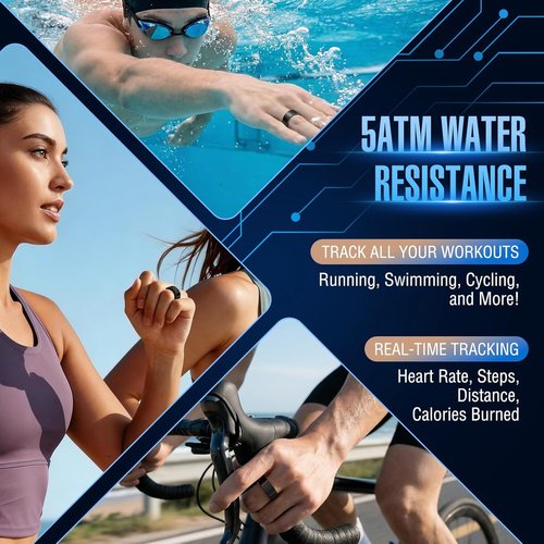 Halo Ring Smart - Fitness Tracker with Sensor Technology | Compatible with iOS & Android, Long Battery Life