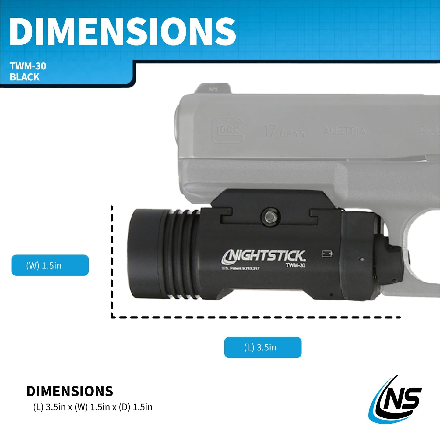 Nightstick TWM-30 Tactical Mounted Light, Black