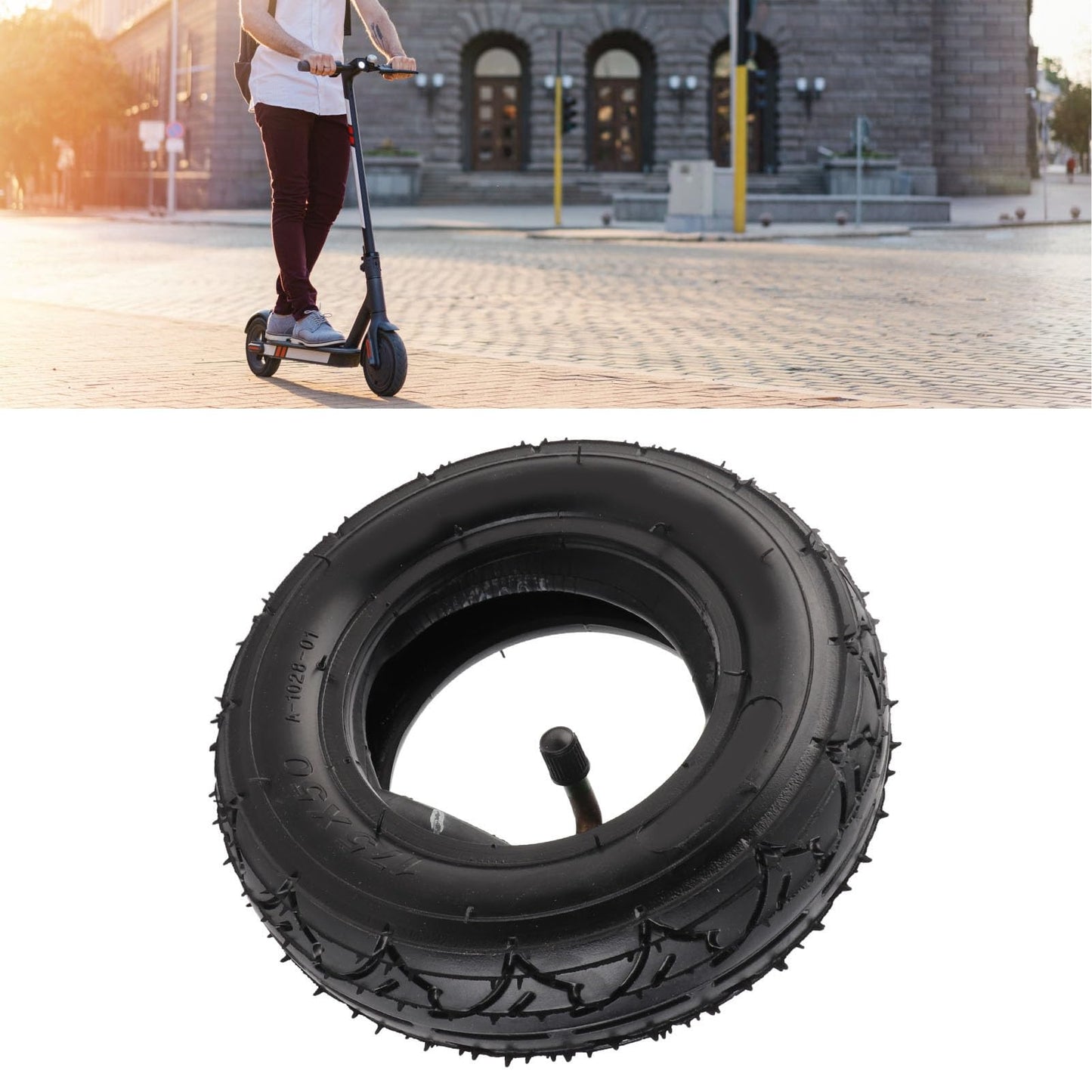 175x50 Electric Scooter Tire Set 7in Rubber Wheel Tyre Strong Grip Anti Slip Easy Installation Electric Scooter Parts