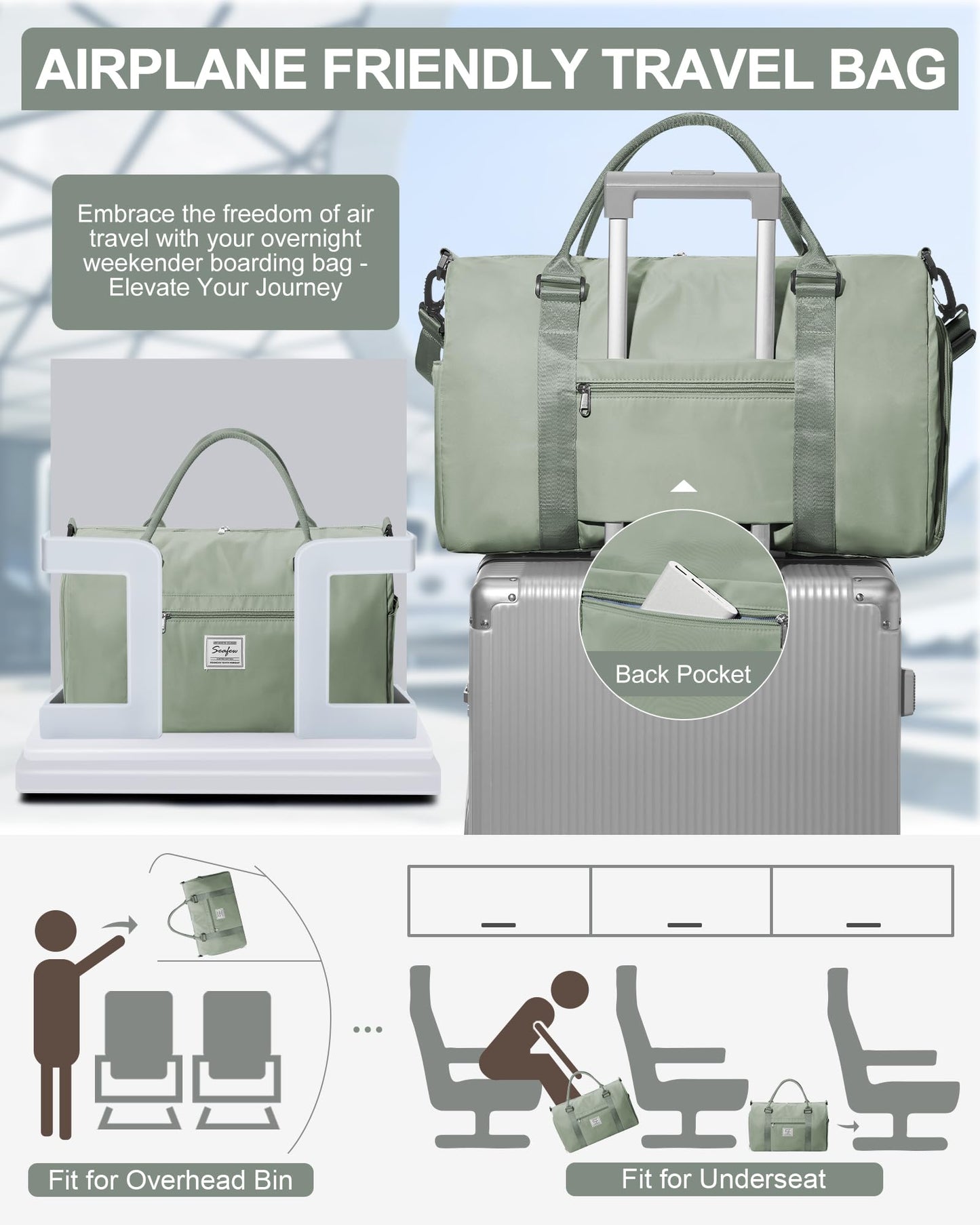 Gym Bag Womens Mens with Shoes Compartment and Wet Pocket Travel Duffel Bag for Women for Plane Sport Gym Tote Bags Swimming Yoga Waterproof Weekend Overnight Carry on Bag Hospital Holdalls