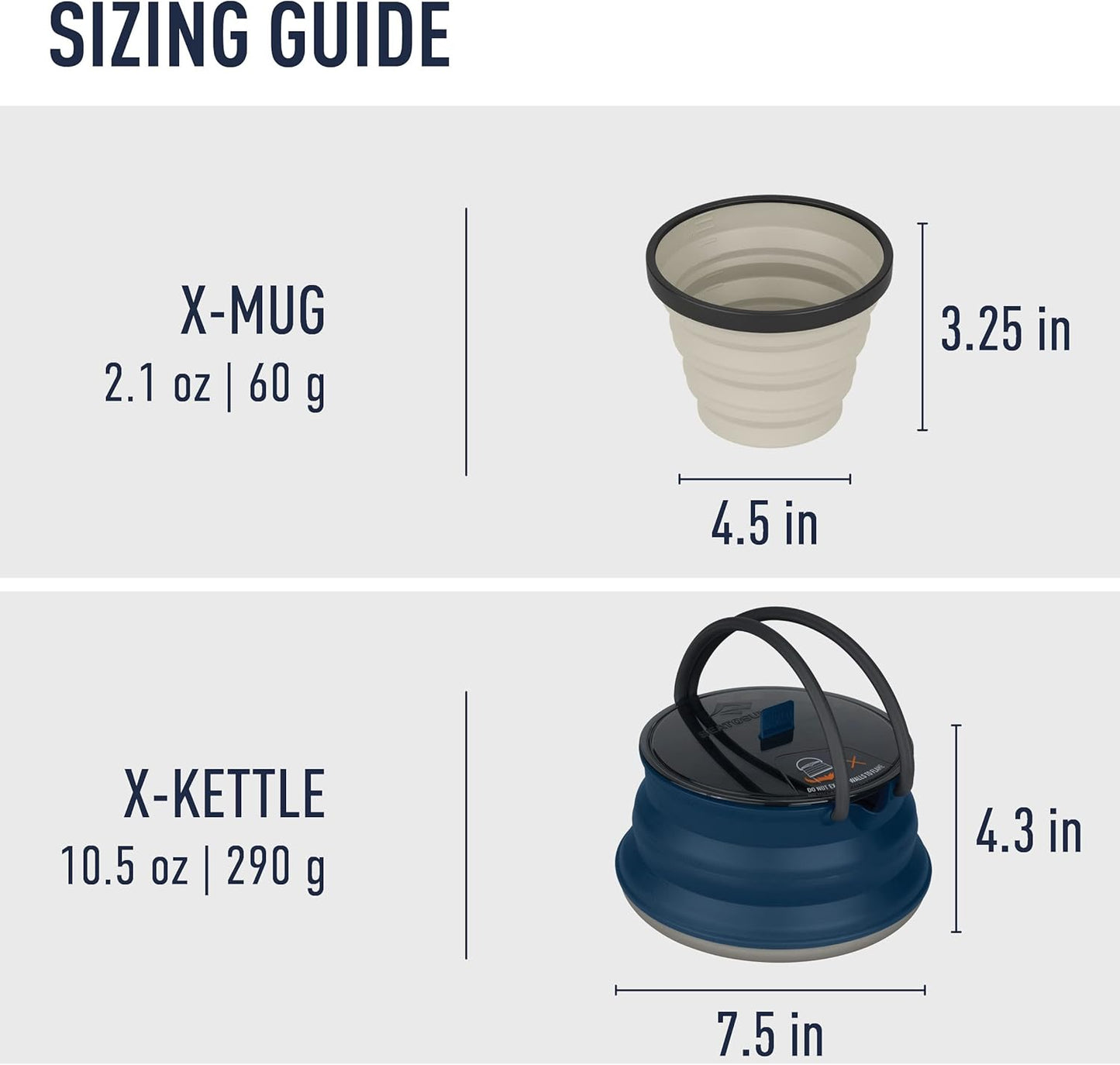 Sea to Summit X-Pot Collapsible Kettle & Mug Set - Lightweight Camping Gear for Backpacking Adventures
