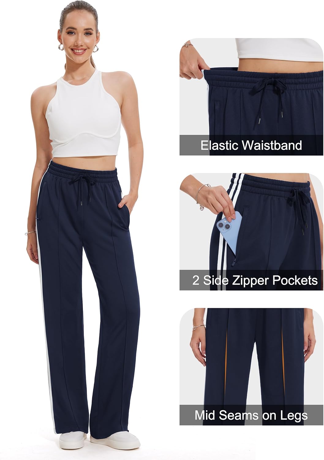 Tapata Women's Track Pants - Loose Straight Leg Jogging Sweatpants for Athletic Comfort | Multiple Inseams