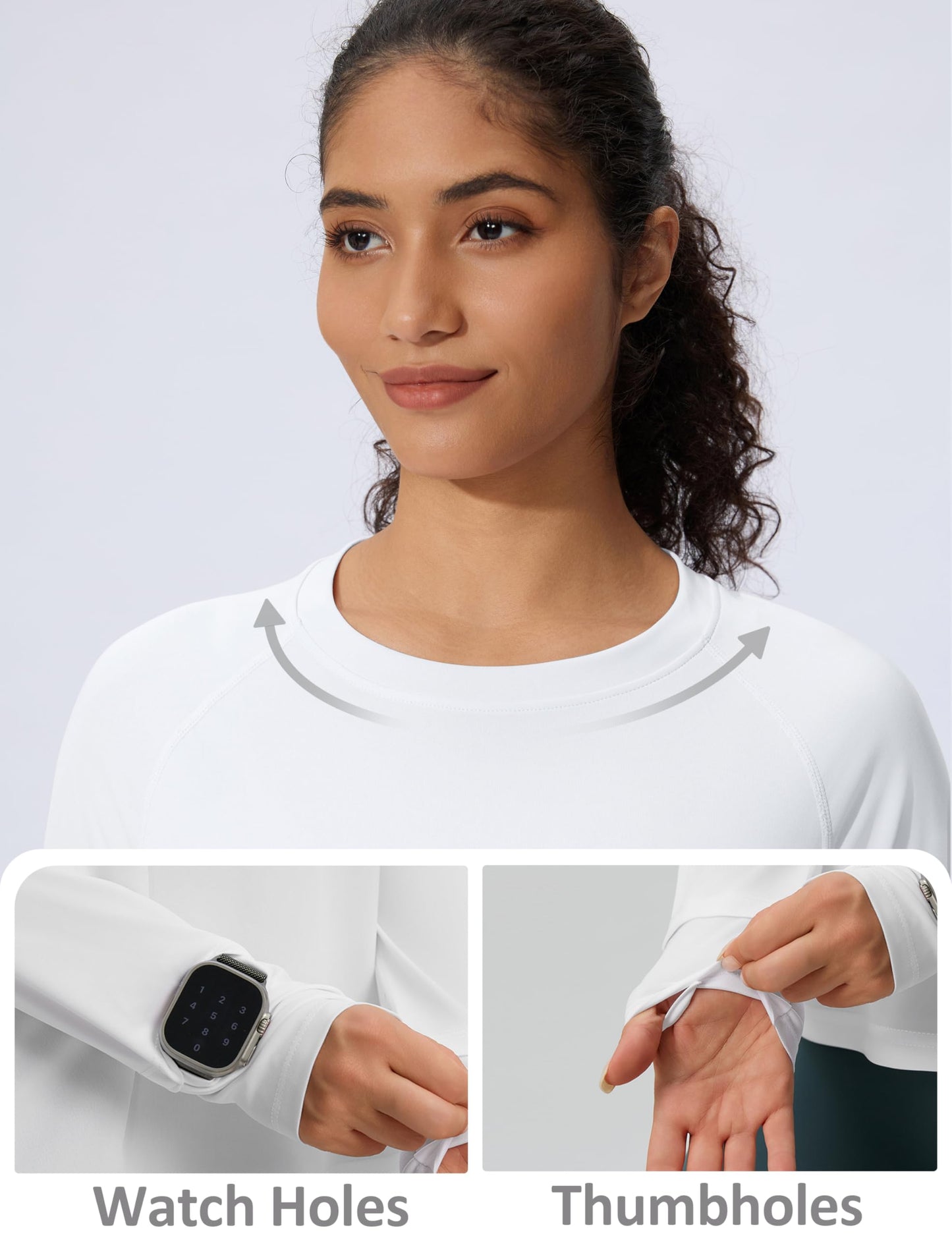 Women's Sun Shirts UPF 50+ Long Sleeve Uv Protection Shirts Lightweight Quick Dry SPF Clothing Outdoor Hiking Tops White M