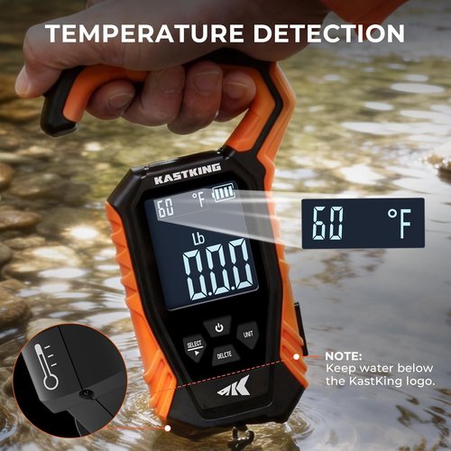 KastKing Weighmaster Fishing Scale - High-Precision Digital Display, 120 lb Capacity, Waterproof Design